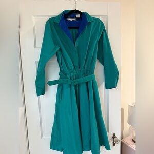Macy's Teal and Blue vintage Midi Dress